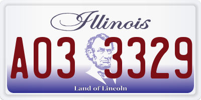 IL license plate A033329