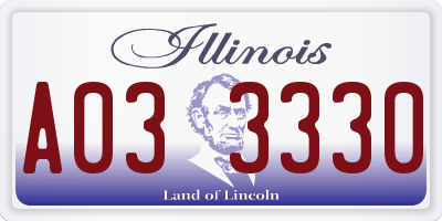 IL license plate A033330