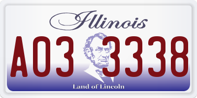IL license plate A033338