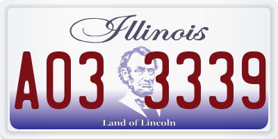 IL license plate A033339