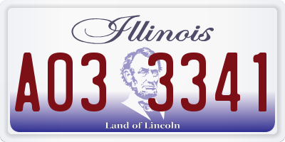 IL license plate A033341