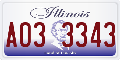 IL license plate A033343