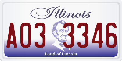 IL license plate A033346