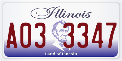 IL license plate A033347