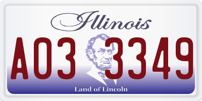 IL license plate A033349