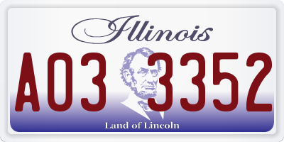 IL license plate A033352