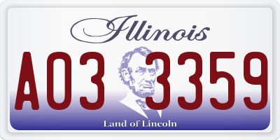 IL license plate A033359