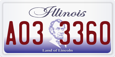 IL license plate A033360