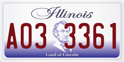 IL license plate A033361