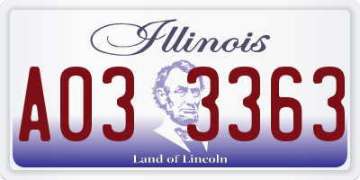IL license plate A033363