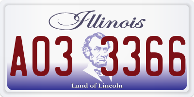 IL license plate A033366