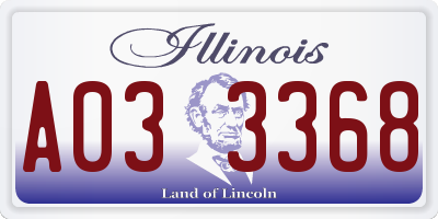 IL license plate A033368
