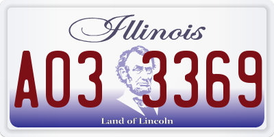 IL license plate A033369