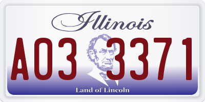 IL license plate A033371