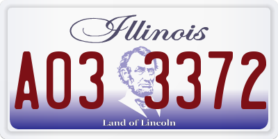 IL license plate A033372