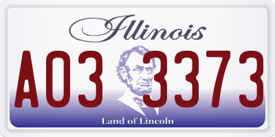 IL license plate A033373