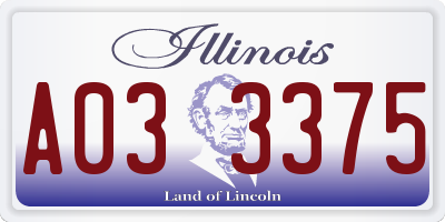 IL license plate A033375