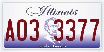 IL license plate A033377