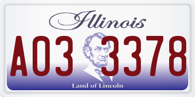 IL license plate A033378