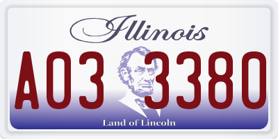 IL license plate A033380