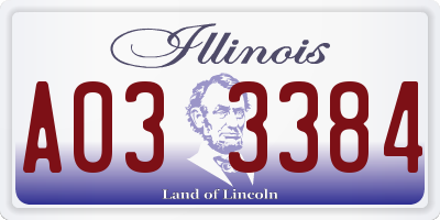 IL license plate A033384