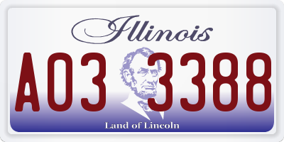 IL license plate A033388