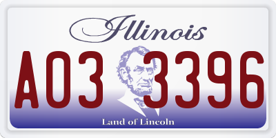 IL license plate A033396