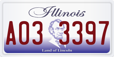 IL license plate A033397