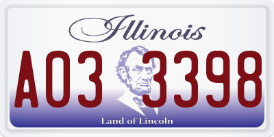 IL license plate A033398