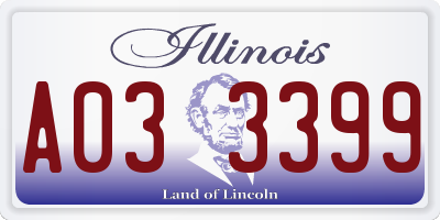 IL license plate A033399