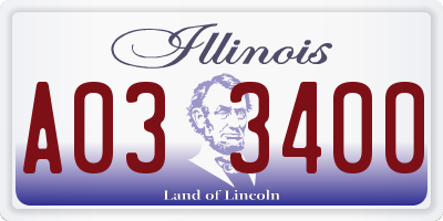 IL license plate A033400