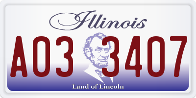 IL license plate A033407