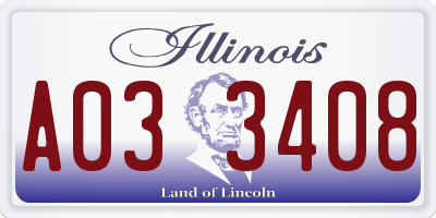 IL license plate A033408