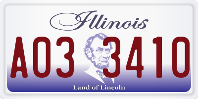 IL license plate A033410