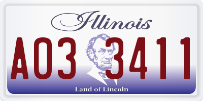 IL license plate A033411