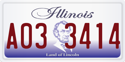 IL license plate A033414