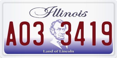 IL license plate A033419