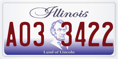IL license plate A033422