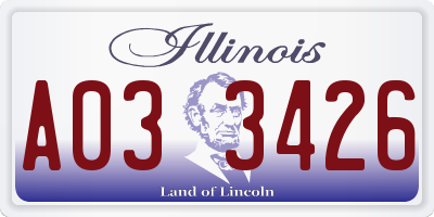 IL license plate A033426