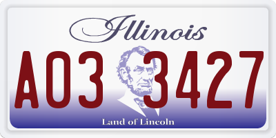IL license plate A033427