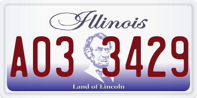 IL license plate A033429