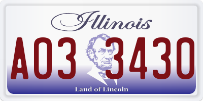 IL license plate A033430