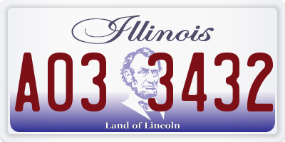 IL license plate A033432