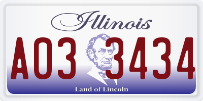 IL license plate A033434