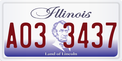 IL license plate A033437