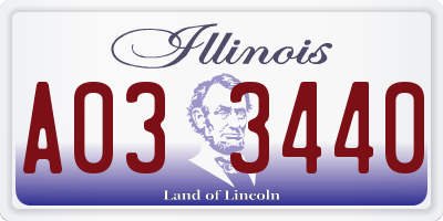 IL license plate A033440