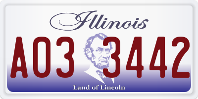 IL license plate A033442