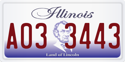 IL license plate A033443