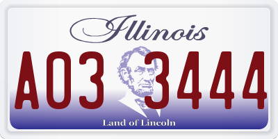 IL license plate A033444