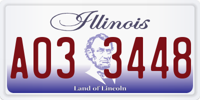 IL license plate A033448